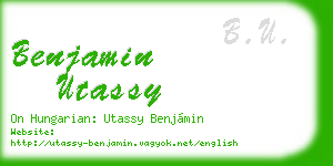 benjamin utassy business card